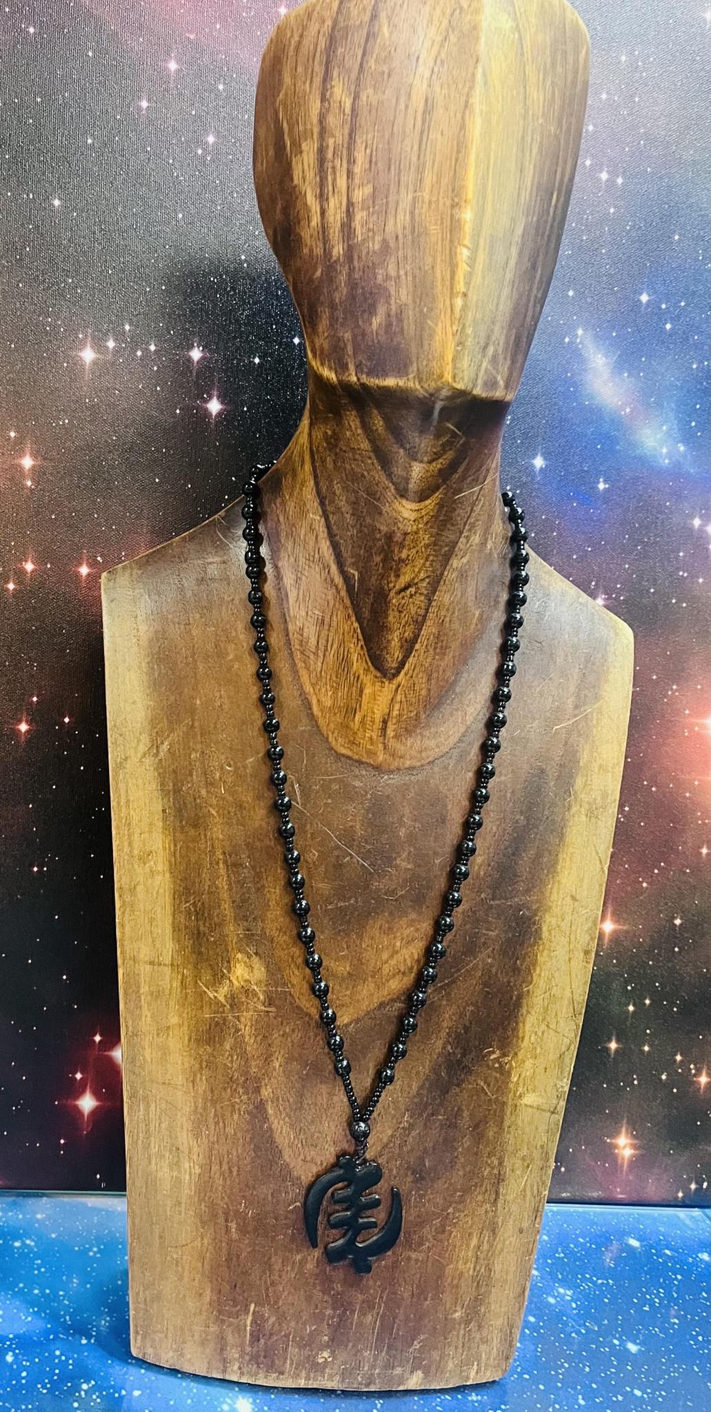 Ghanaian Black Gye Nyame Necklace